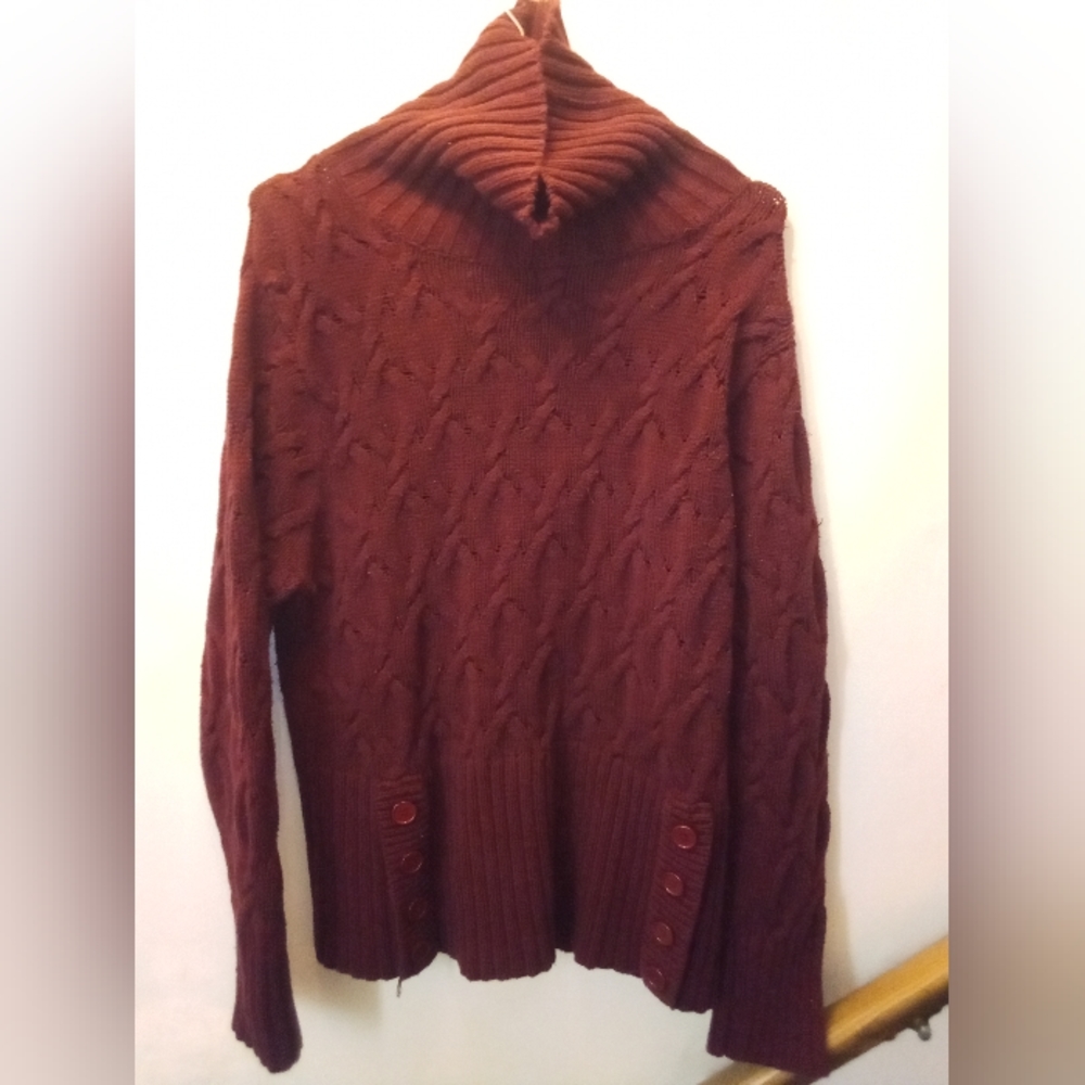 Cato Maroon Turtleneck Sweater